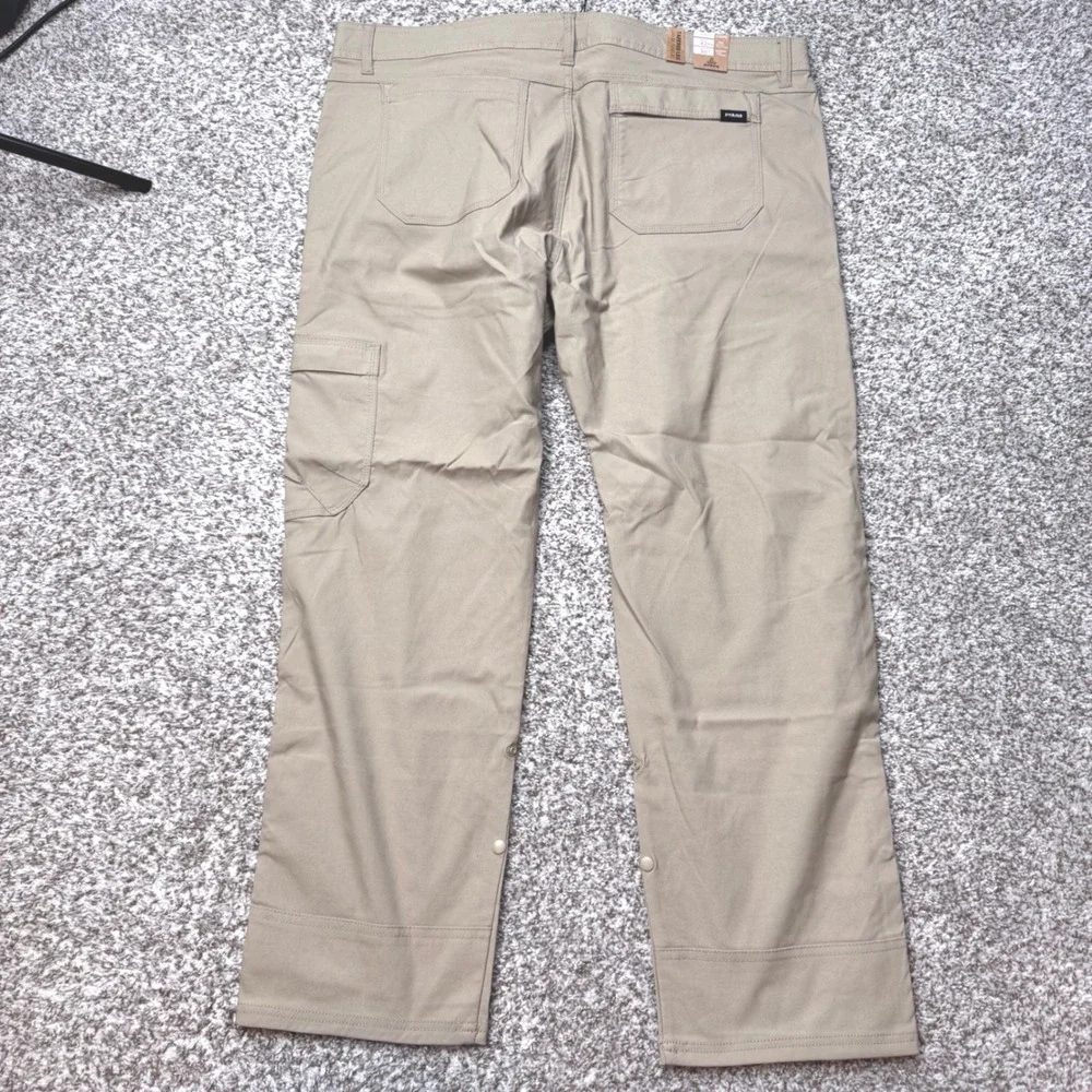 PrAna Stretch Zion Slim Pant II Men's 42x30 Khaki Tapered Leg Hiking Outdoor New